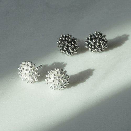 silver _ dandelion earring