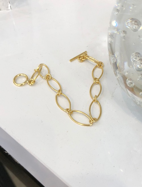 오벌 링크 체인 토글 팔찌 oval link chain toggle bracelet