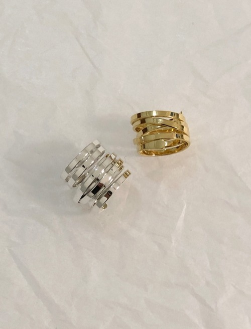 골드 레이어드 링 - 5줄 &amp; 8줄 gold plated layered ring