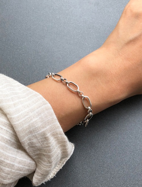멀티 오벌 체인 팔찌 multi oval chain bracelet