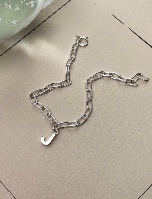 이니셜 링크 체인 팔찌 initial link chain bracelet