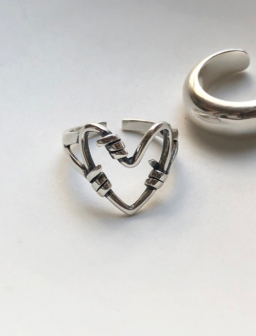 매듭 하트 오픈 링 knotted heart open ring
