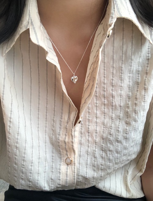 해머드 하트 목걸이 hammered heart necklace