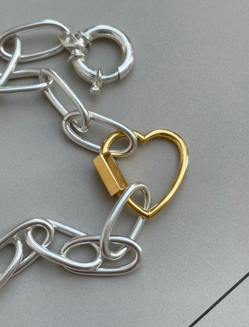 하트 클립 체인 팔찌 heart clip chain bracelet