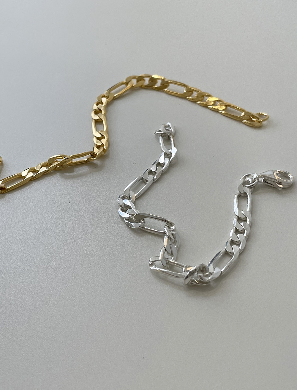 플랫 피가로 체인 팔찌 flat figaro chain bracelet