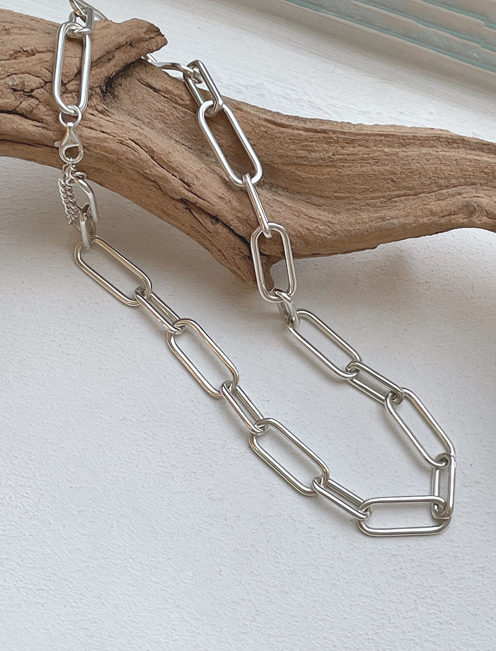 볼드 타원 체인 목걸이 bold oval chain necklace