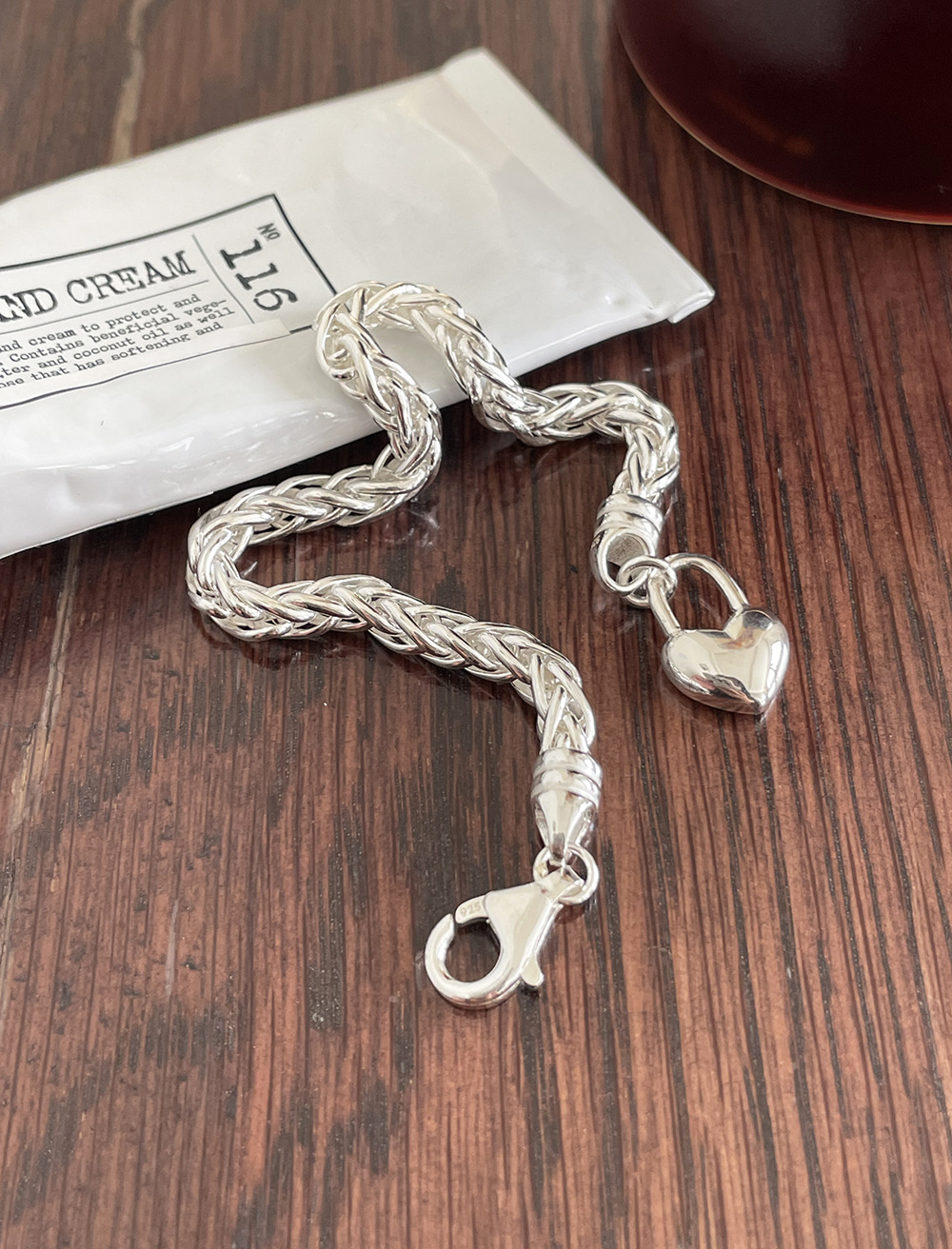 하트 자물쇠 체인 팔찌 heart lock chain bracelet