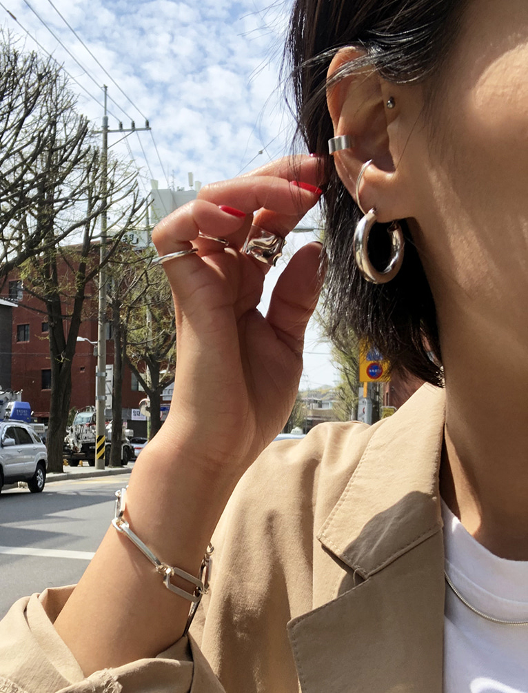 2.5 cm 베이직 링 귀걸이 basic hoops earring