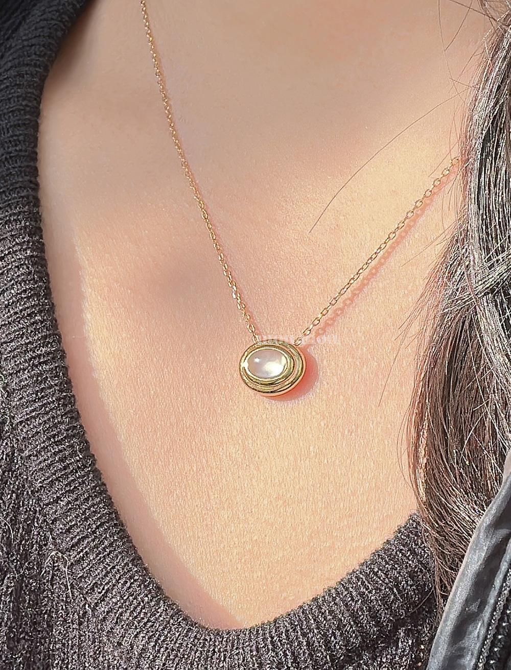 타원 칼세도니아 목걸이 oval calcedonia necklace