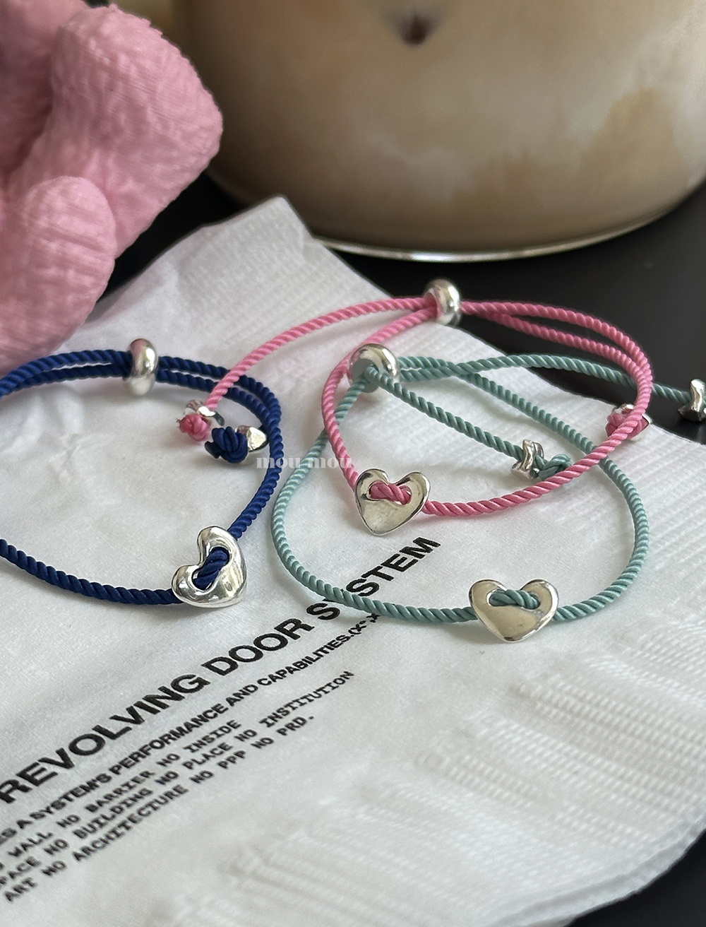 하트 로프 끈 팔찌 heart rope bracelet
