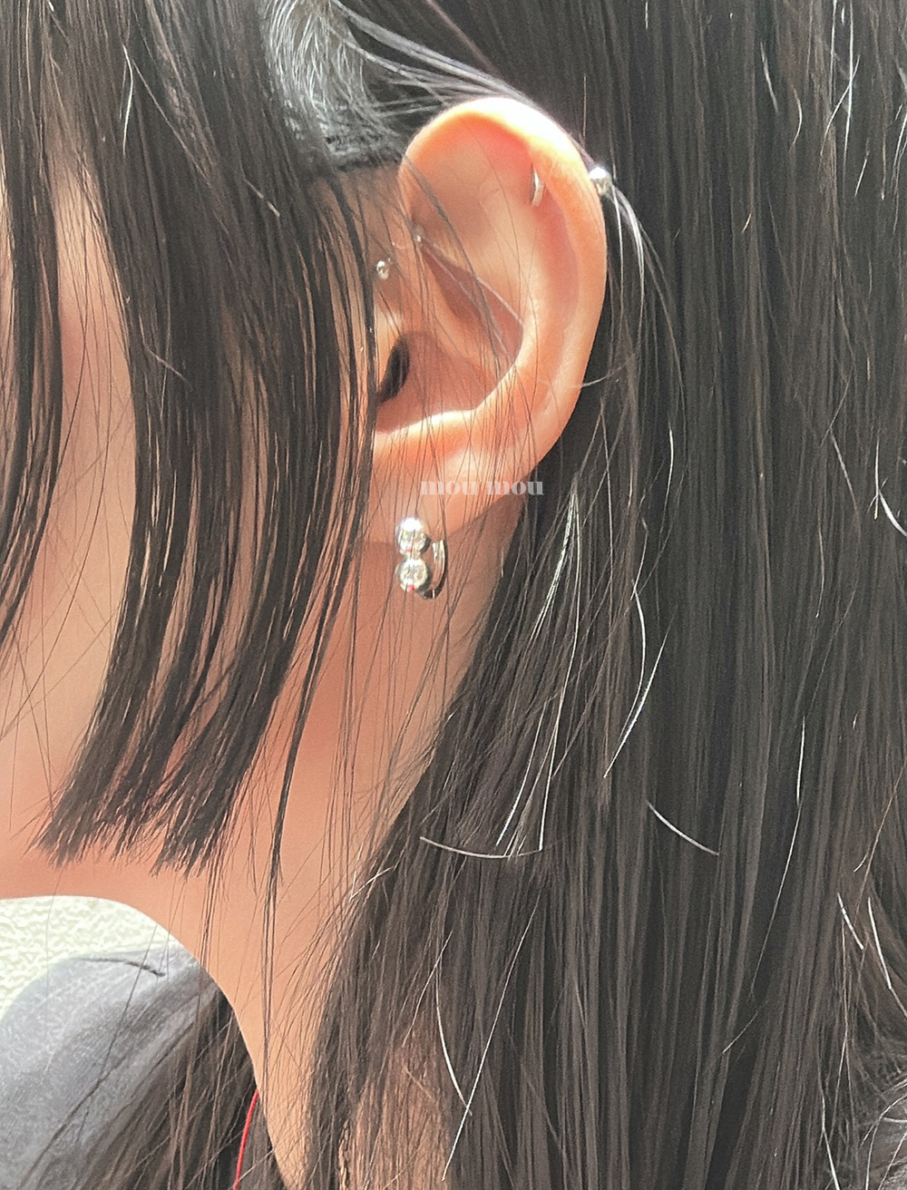 미니 땅콩 링 귀걸이 mini peanuts hoop earring
