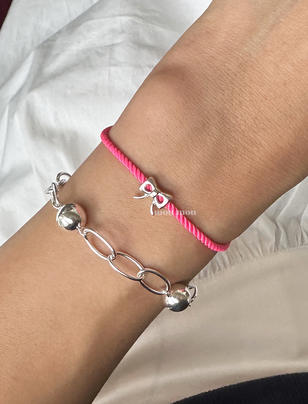 리본 로프 끈 팔찌 ribbon rope bracelet