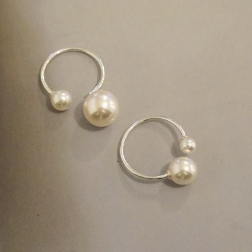 silver _ pearl cuff ring / 2 types