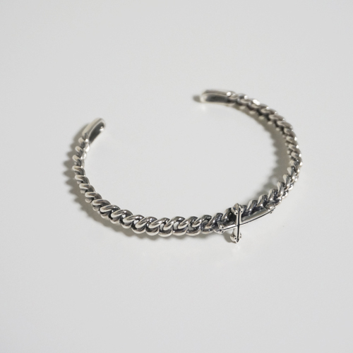 silver _ cross chain cuff bracelet
