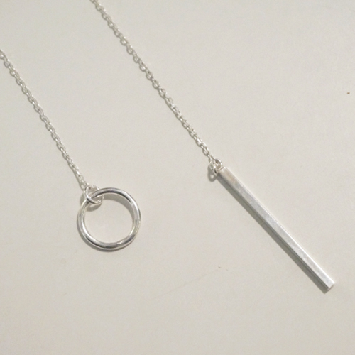 silver _ toggle long necklace
