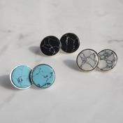 marble circle earring