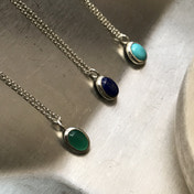 타원형 원석 넥크리스 oval gemstone necklace