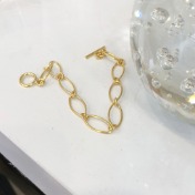 오벌 링크 체인 토글 팔찌 oval link chain toggle bracelet