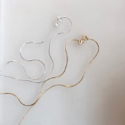 1 mm 이태리 뱀줄 목걸이 - 50, 60 cm italy snake chain necklace