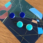 라운드 젬스톤 클립 귀걸이 round gemstone clip earring