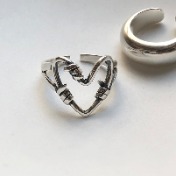 매듭 하트 오픈 링 knotted heart open ring