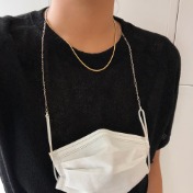타원 체인 마스크 스트랩 목걸이 oval chain mask strap necklace