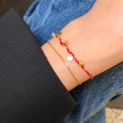 체인 믹스 빨간 끈 팔찌 chain mixed red string bracelet