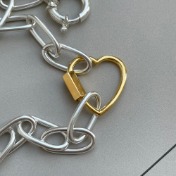 하트 클립 체인 팔찌 heart clip chain bracelet