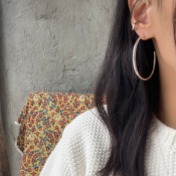 5.5 cm 플레인 링 귀걸이  plain hoop earring