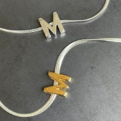 이니셜 플랫 뱀줄 팔찌 initial flat snake chain bracelet