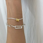 트위스트 사각 체인 팔찌 twisted square linked chain bracelet