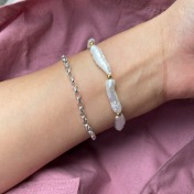 바로크 천연 담수진주 팔찌 baroque fresh-pearl bracelet