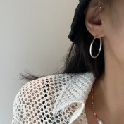 2 mm 미듐 링 귀걸이 medium hoop earring
