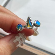 트리플 오팔 큐빅 반지 triple opal ring