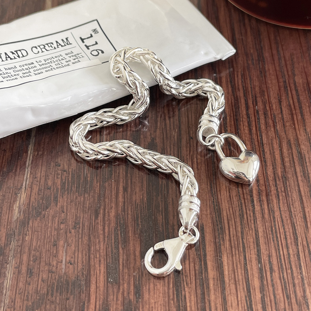 하트 자물쇠 체인 팔찌 heart lock chain bracelet