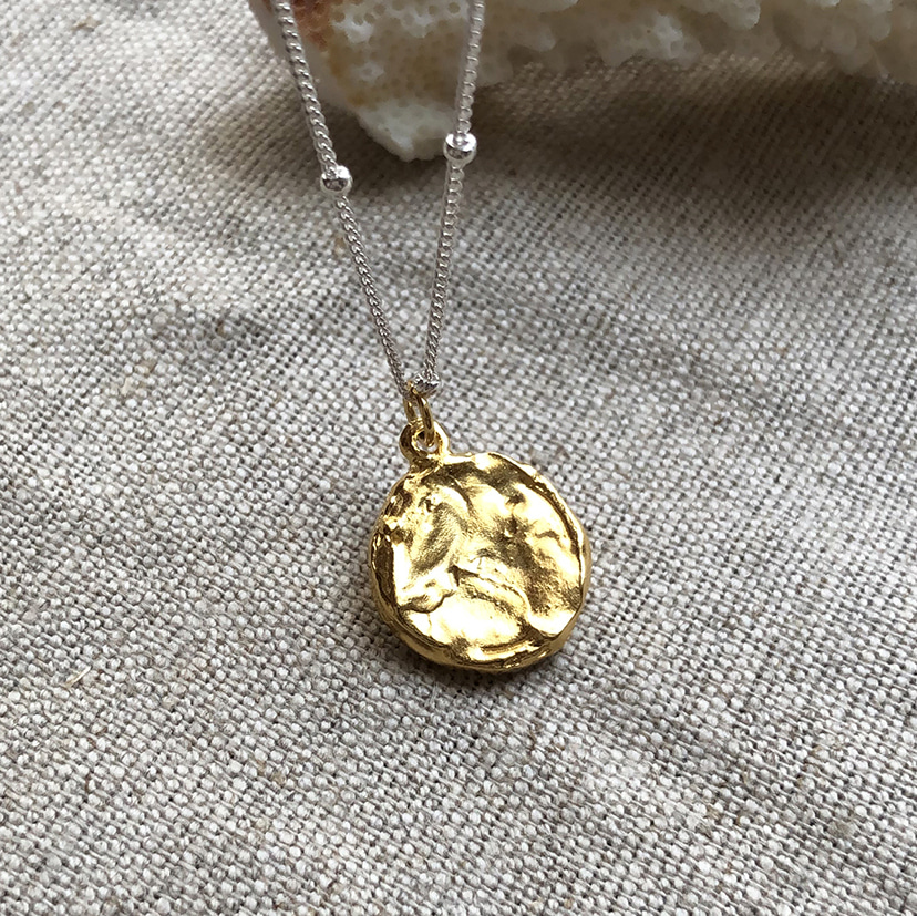 골드 멜팅 코인 목걸이 gold melting coin necklace