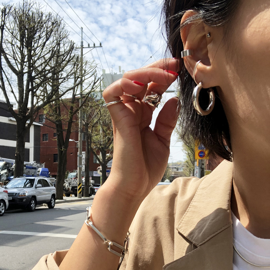 2.5 cm 베이직 링 귀걸이 basic hoops earring