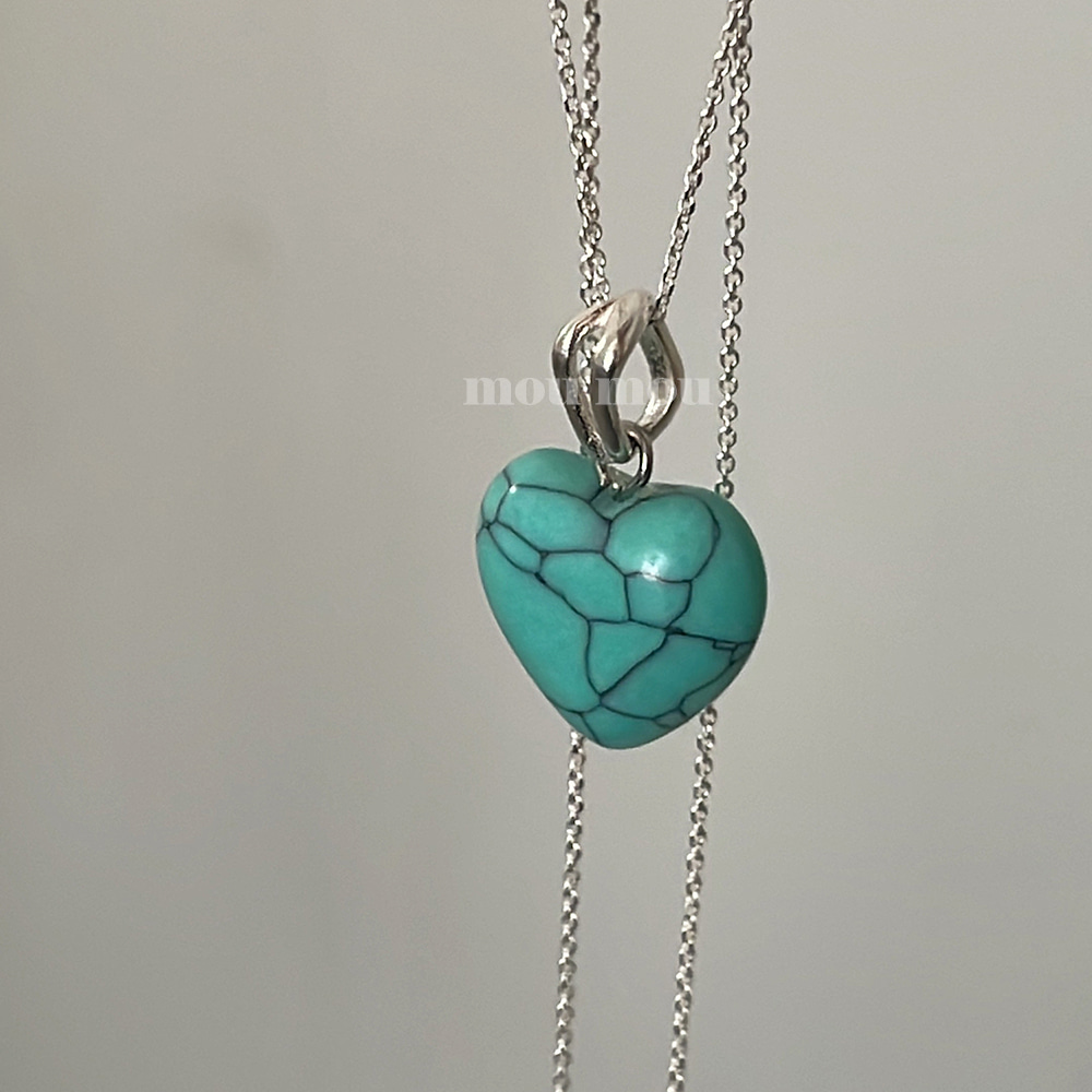 터키석 하트 목걸이 turquoise heart necklace