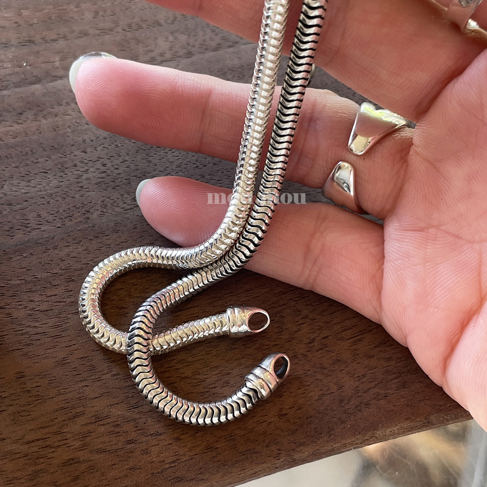 4 mm 라운드 뱀줄 팔찌 4 mm round snake chain bracelet