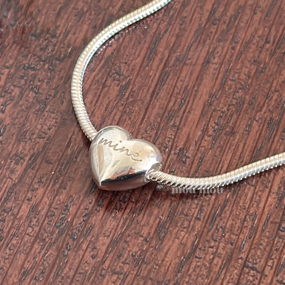 하트 뱀줄 팔찌 heart snake chain bracelet