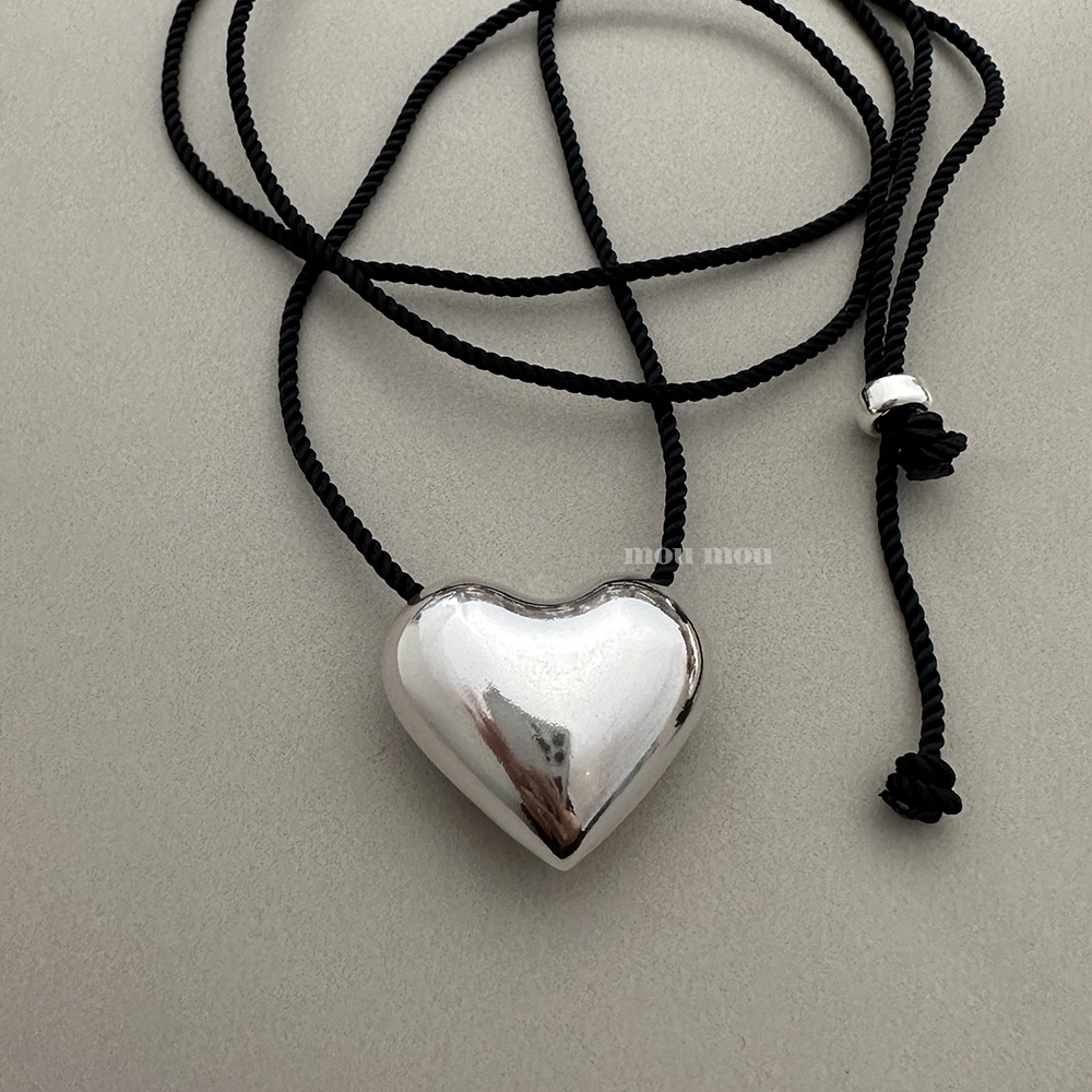 하트 끈 목걸이 - 통과형 heart string necklace