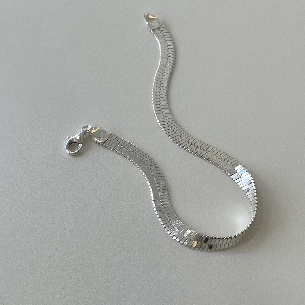 5 mm 플랫 뱀줄 팔찌 flat snake chain bracelet