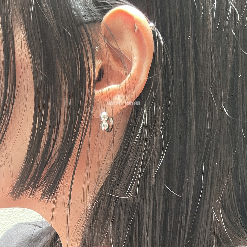 미니 땅콩 링 귀걸이 mini peanuts hoop earring