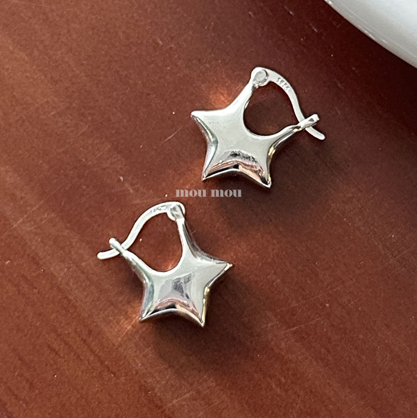 오리가미 스타 링 귀걸이 origami star  hoop earring