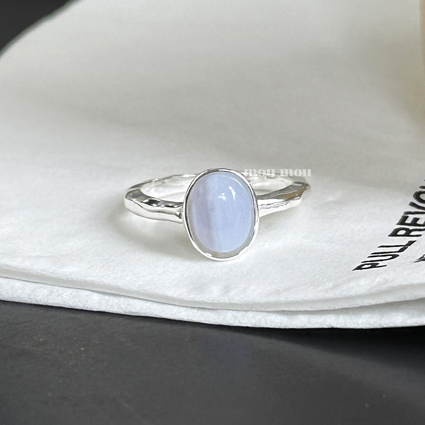 블루 레이스 아게이트 반지 Blue Lace Agate ring