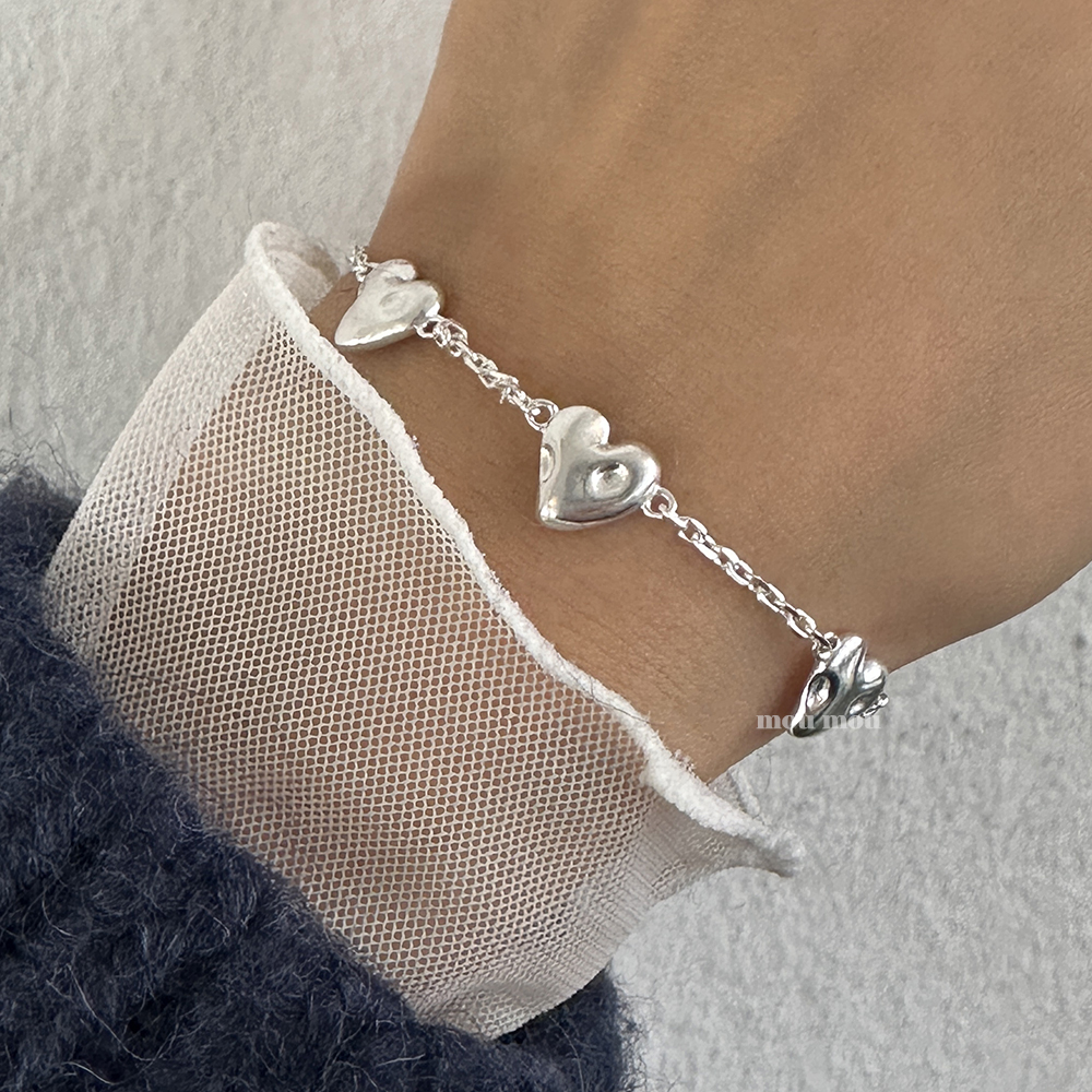 러브 하트 체인 팔찌 love heart chain bracelet
