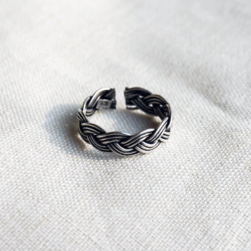 sold out &gt; silver - antique ROPE _ knuckle ring