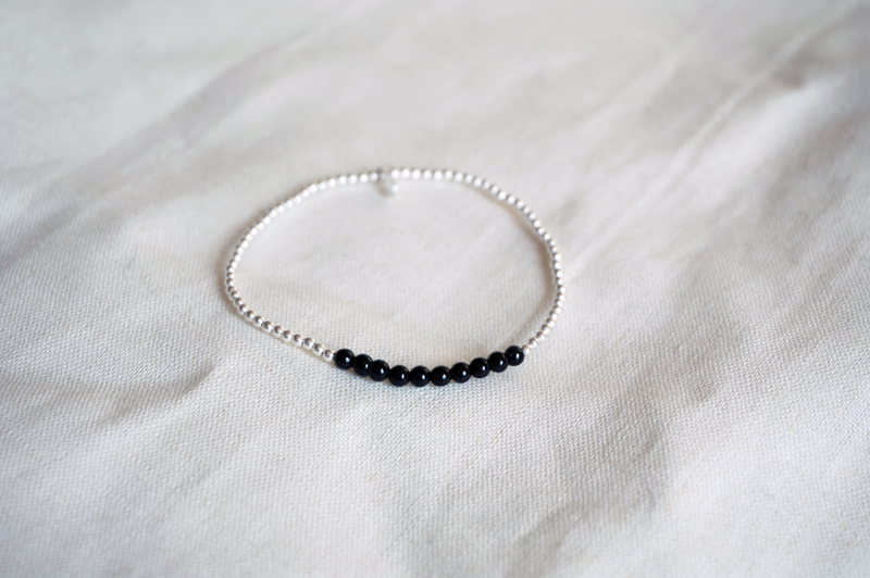 silver _ black ball bracelet