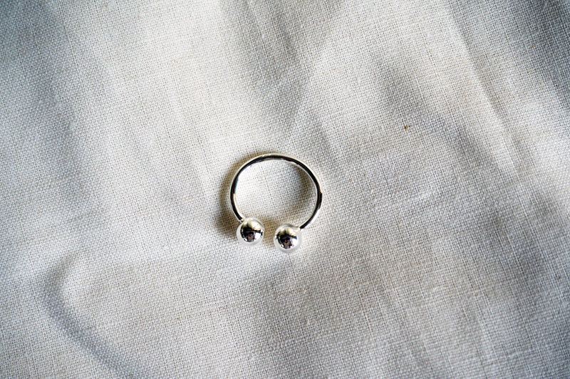 sold out / 2 볼 오픈 링 2 balls cuff ring