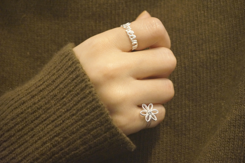 silver _ DAISY knuckle ring